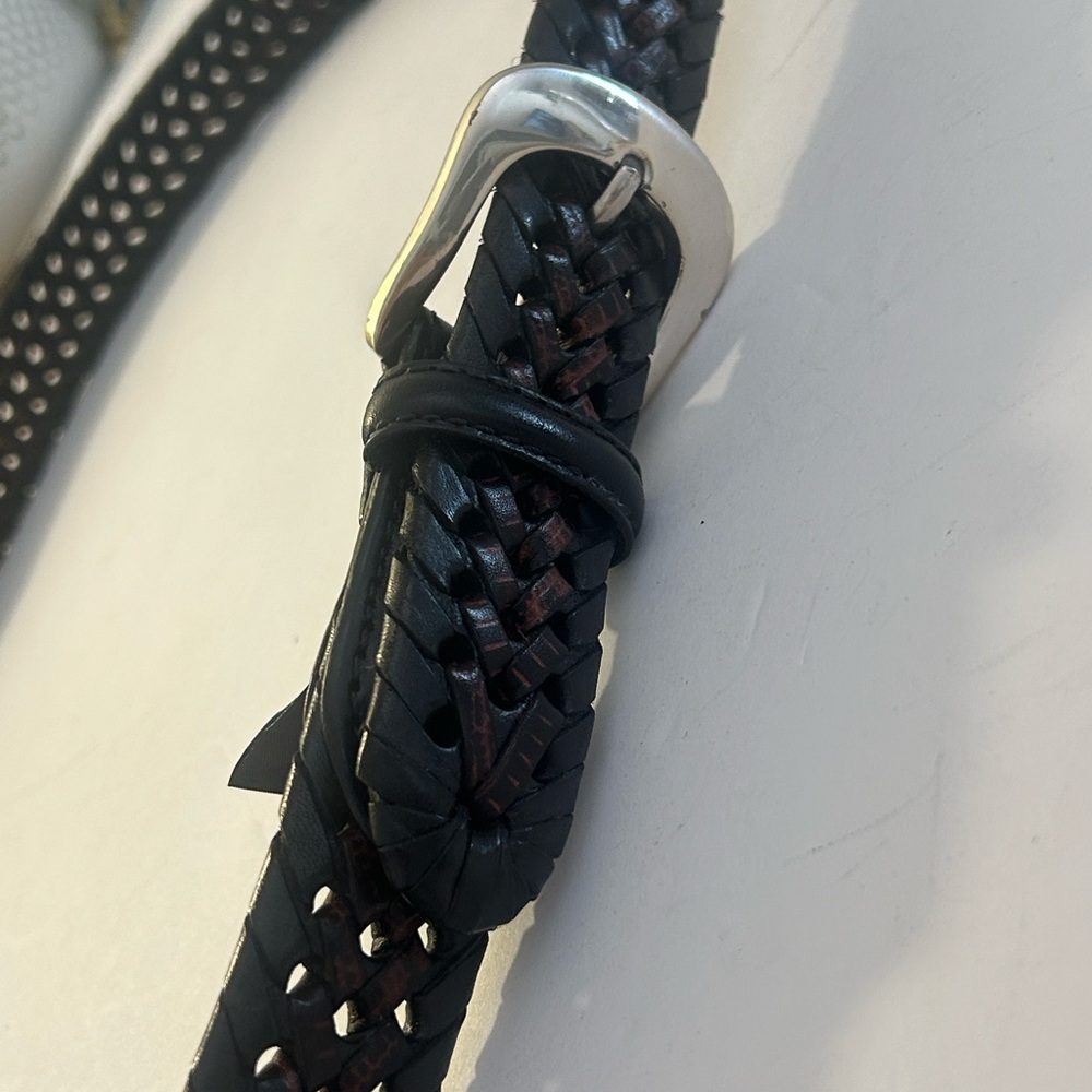 Brighton Black and Brown Woven Leather Belt - Picture 5 of 9